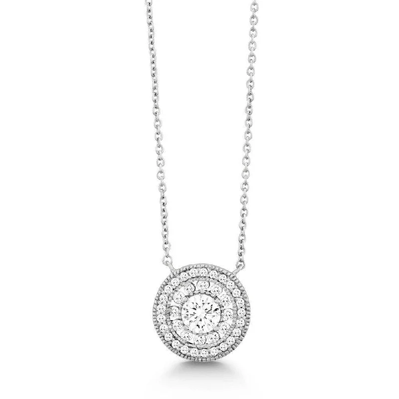 Sterling Silver Round Micro Pave Necklace