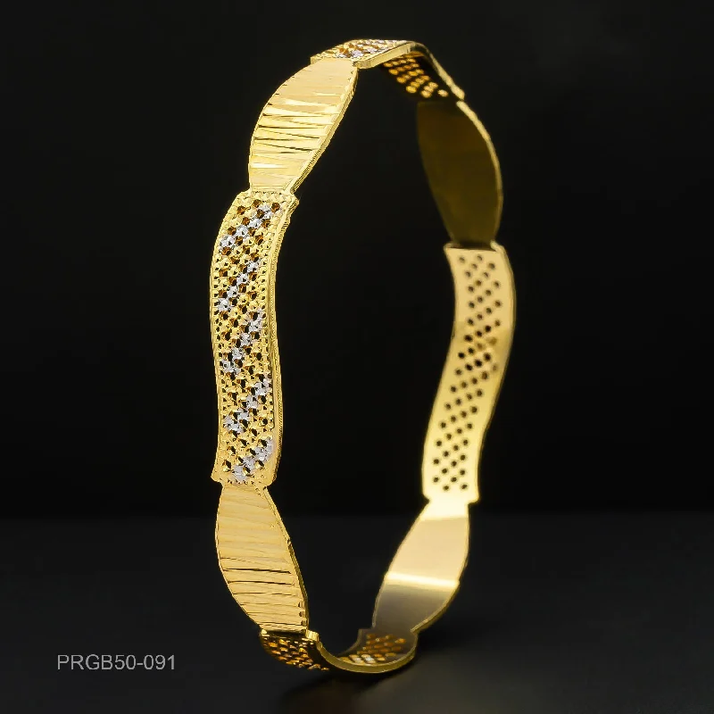 Simple Gold Bangle Sets-RHODIUM BANGLE PRGB50-091