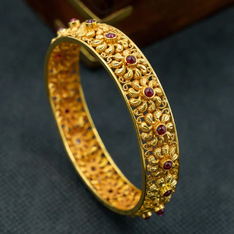 Simple Bangle Bracelets for Brides-Gold Bangle PSGRBSR5R 26 055