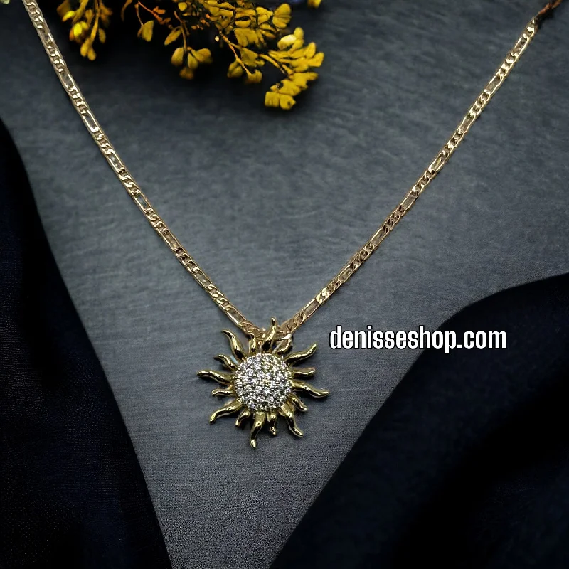 14K Sun Necklace P185 (Chain included) 18''