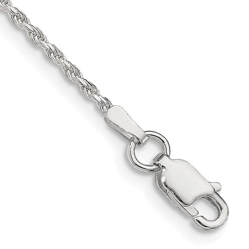 Trendy Wedding Bracelets-Sterling Silver 1.5mm Diamond-cut Rope Chain Bracelet