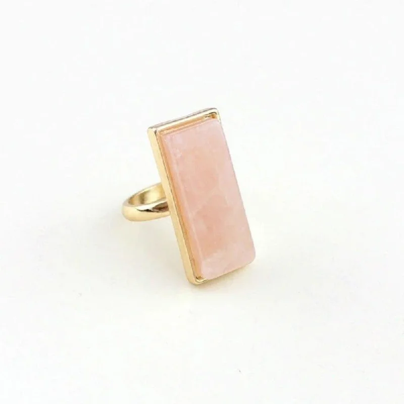 Elegant Silver Rings-Rose Pink Quartz Gemstone Ring