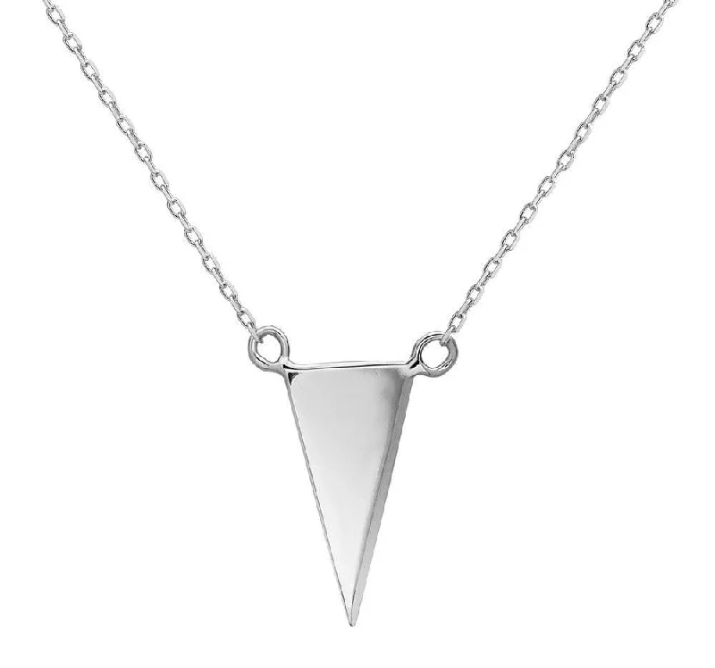 Sterling Silver Thin Flat Triangle Necklace