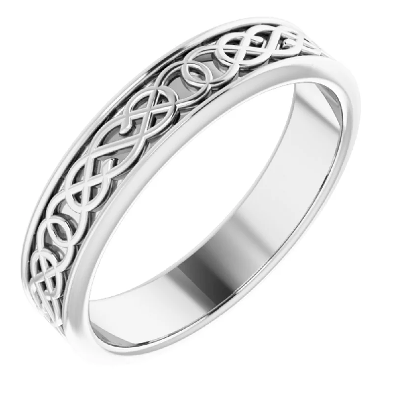 Classic Engagement Rings-Men's 5mm Platinum Celtic Inspired Standard Fit Band