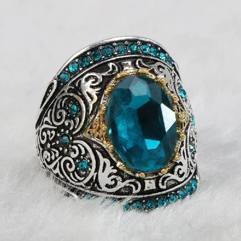 Beautiful Diamond Rings-Sea Treasure Aquamarine March Birthstone Ring