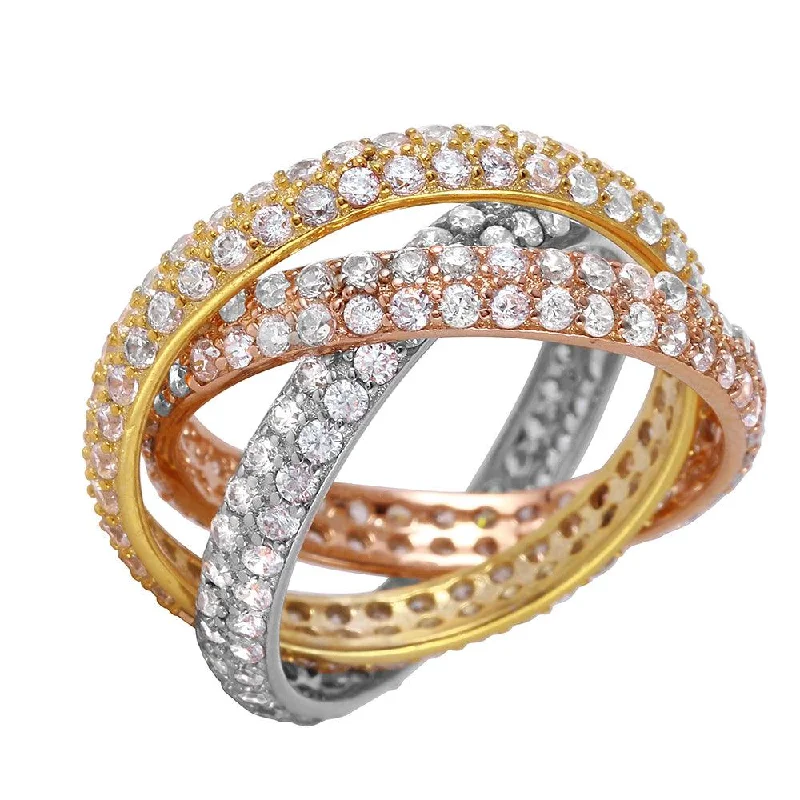 Gold Ring Sets-Silver 925 Multicolor Stackable Ring - BGR00963