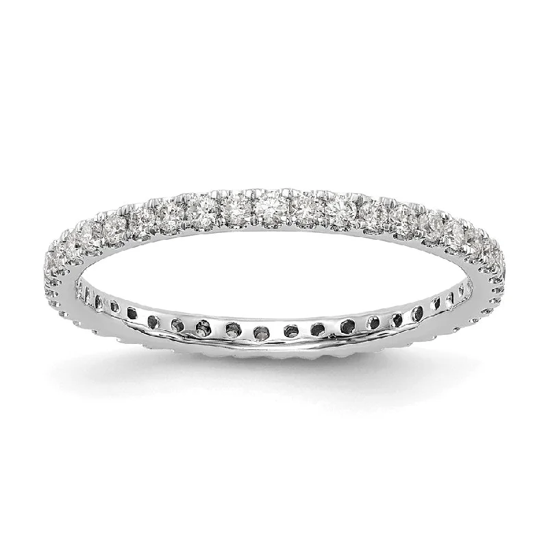 Unique Diamond Rings-1.7mm Platinum U Shared Prong 1/2 Ctw Diamond Eternity Band