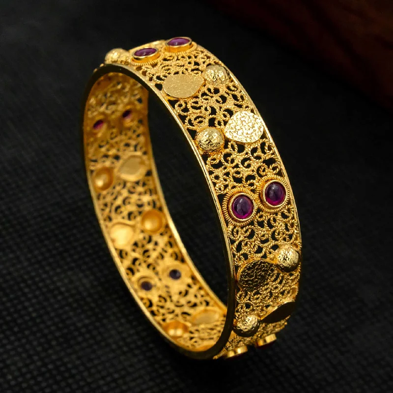 Classic Gold Wedding Bangles-Geru Bangle PSGRBSR6R-24-006