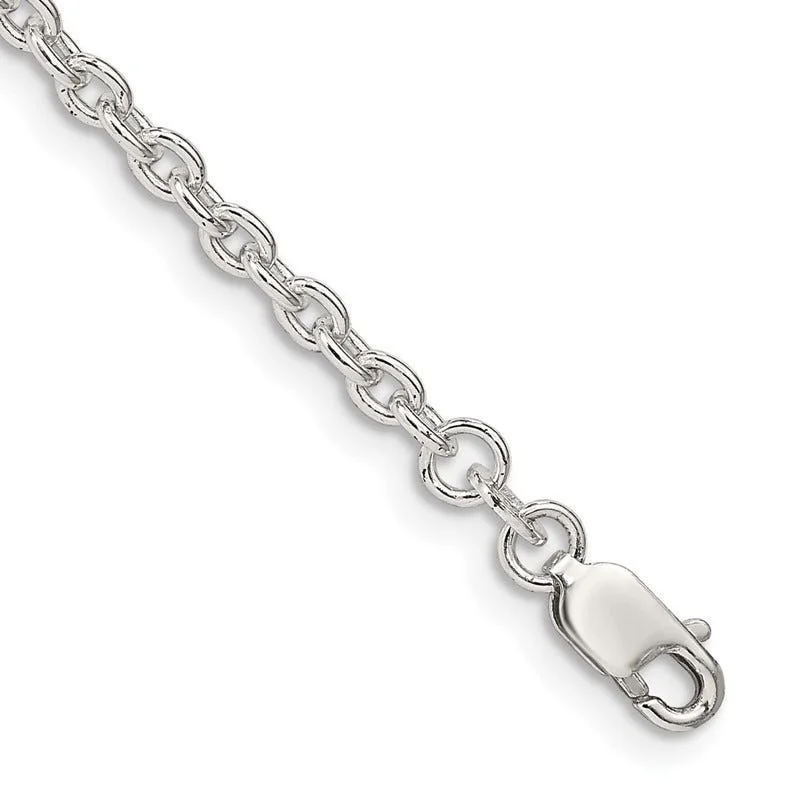 Custom Charm Bracelets-Sterling Silver 2.75mm Cable Chain Bracelet