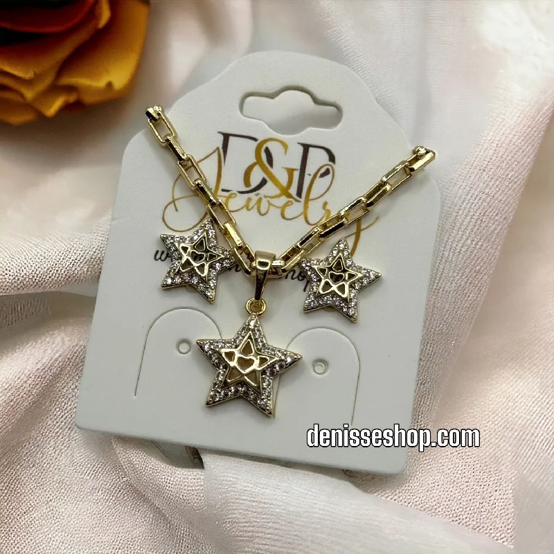 14K STAR NECKLACE SET C1129