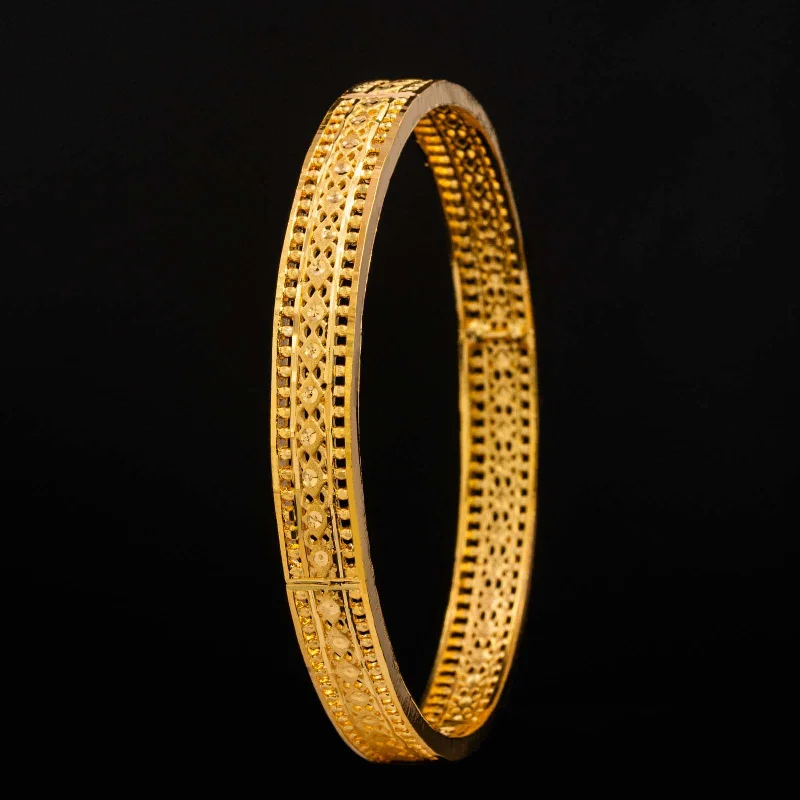 Sparkly Gold Bangles-24CT HEAVY Gold Layered BIJOUTERIE BAYDAOUI BANGLE PGB40-022