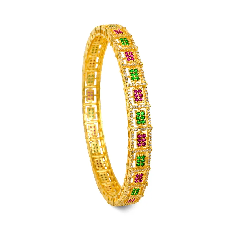 Custom Gemstone Bangles-Premium Stone Bangle PMSB34WRG-006