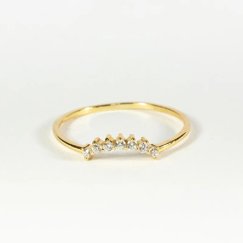 Dainty Silver Rings-Gold Plated Sunrise Ring