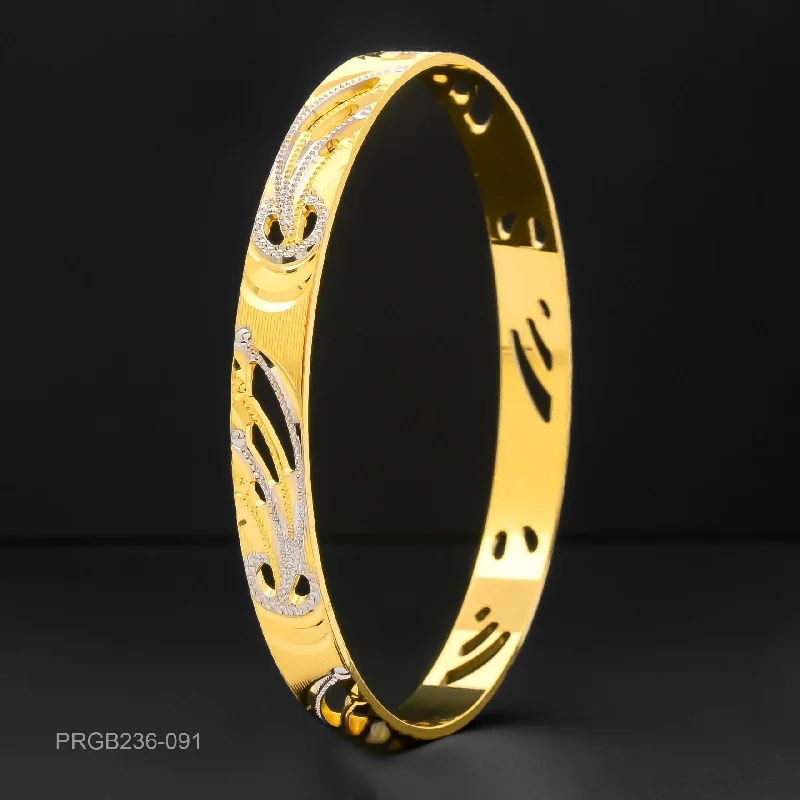 Bold Gold Bangles-RHODIUM BANGLE PRGB236-091