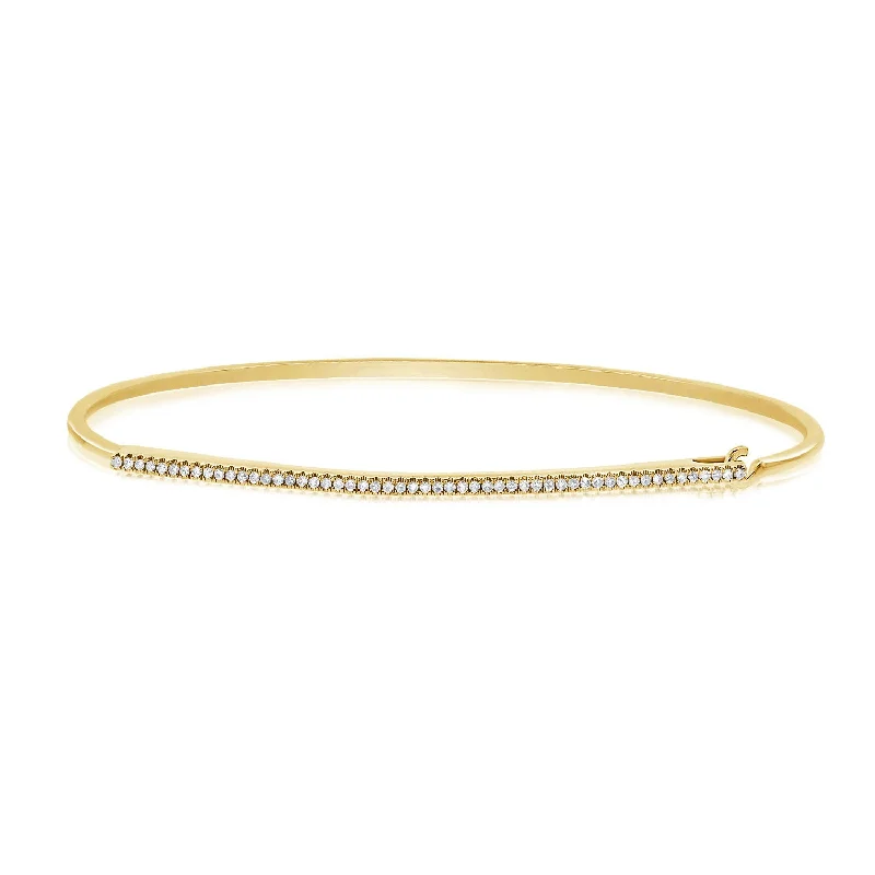 Simple Gemstone Bracelets-14K Gold Classic Diamond Bangle Bracelet