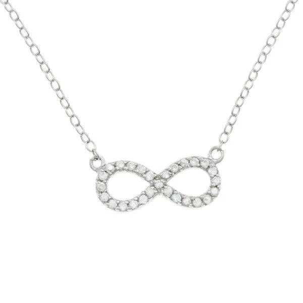 Sterling Silver CZ Reversible Infinity Necklace