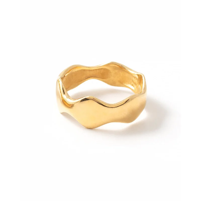 Modern Gold Rings-Corva Gold Vermeil Ring