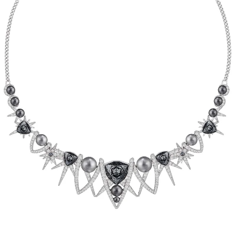 Swarovski Women's Necklace - Fantastic Rhodium-Plated Grey & Clear Crystal | 5216630