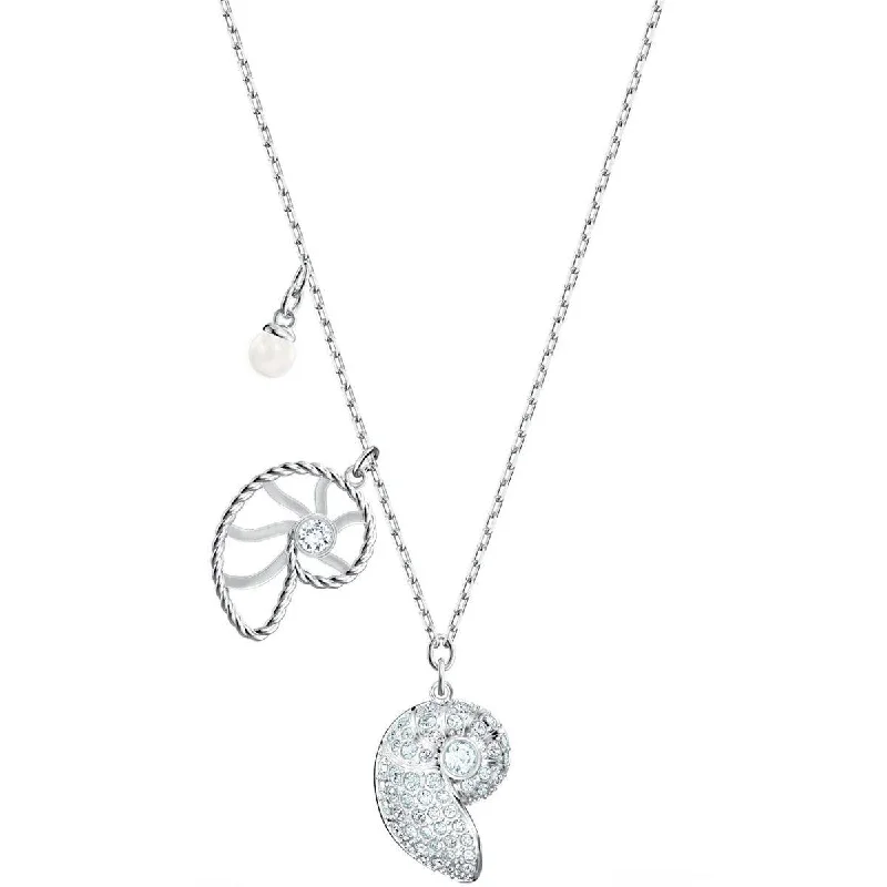 Swarovski Women's Necklace - Shell Nautilus Crystal Pearl Pendant | 5520669