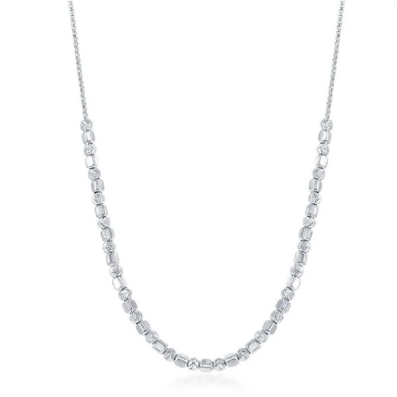 Sterling Silver Alternating Bead Necklace